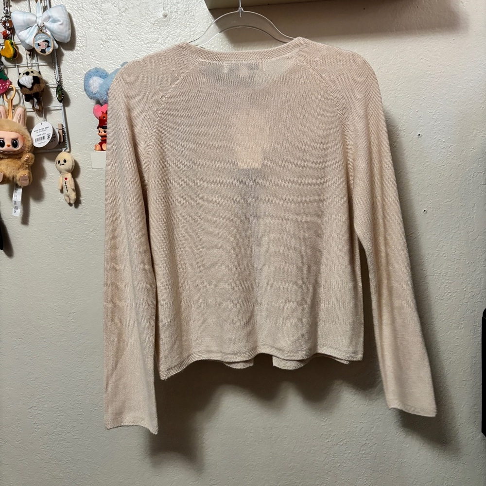 NWT Uniqlo Ines De La Fressange Cream Button Cardigan Long Sleeve Sz Small - Picture 4 of 6